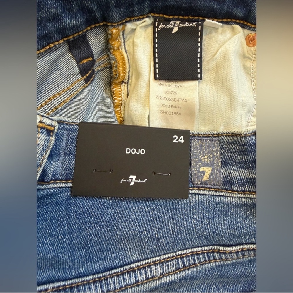 7 For All Mankind Dojo Original Jeans Women Flare Leg Trousers NWT Size 24 - Picture 6 of 7